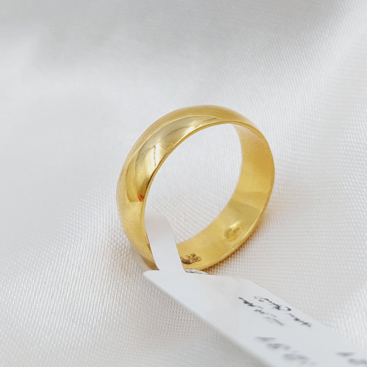 21K Classic Wedding Ring Made of 21K Yellow Gold by Saeed Jewelry-ذبلة-سادة-رفيع