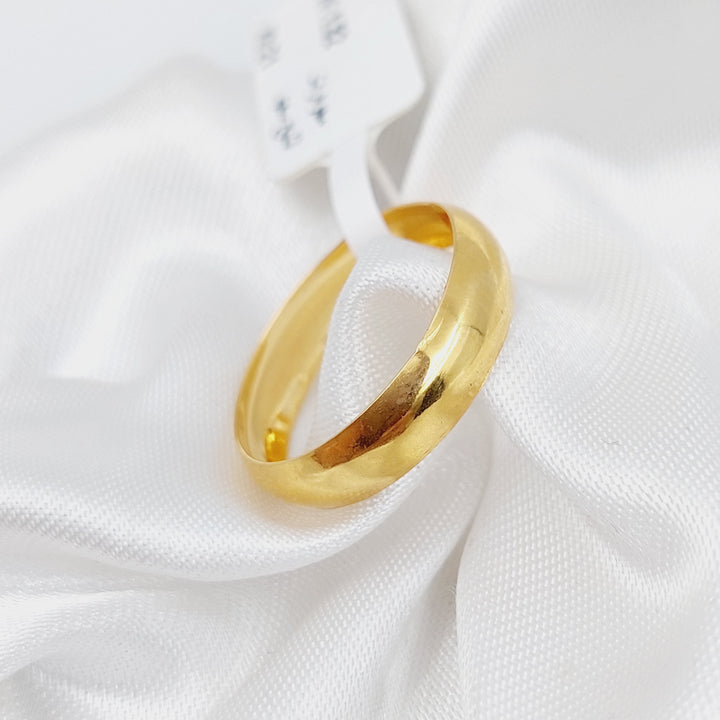 21K Classic Wedding Ring Made of 21K Yellow Gold by Saeed Jewelry-ذبلة-سادة-رفيع