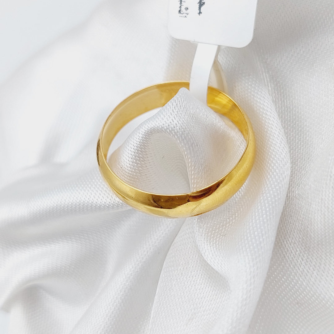 21K Classic Wedding Ring Made of 21K Yellow Gold by Saeed Jewelry-ذبلة-سادة-رفيع