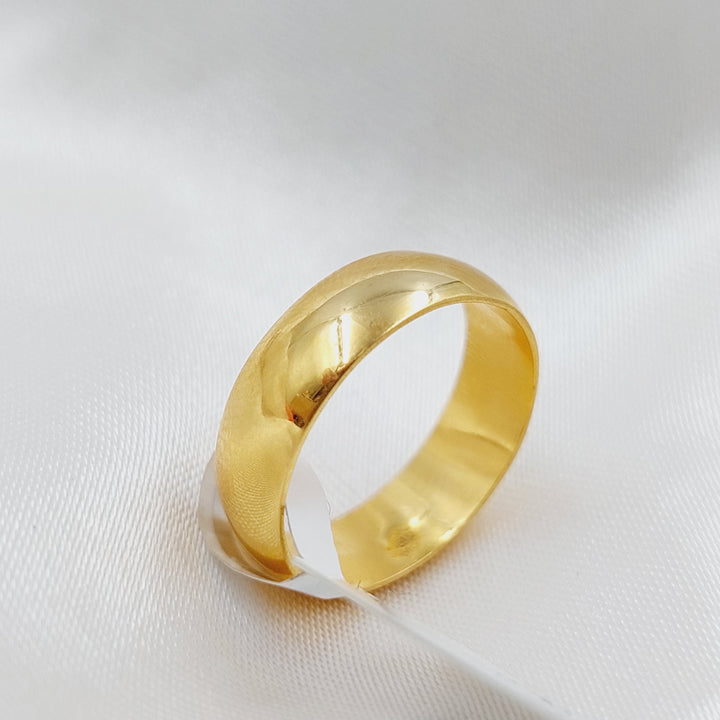 21K Classic Wedding Ring Made of 21K Yellow Gold by Saeed Jewelry-ذبلة-سادة-رفيع