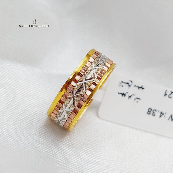 21K Colored CNC  Wedding Ring Made of 21K Yellow Gold by Saeed Jewelry-22838
