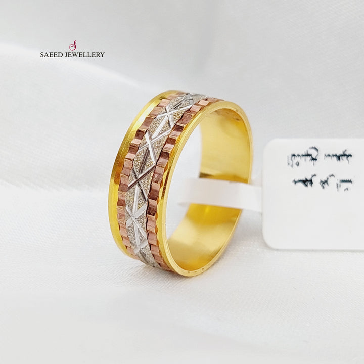 21K Colored CNC  Wedding Ring Made of 21K Yellow Gold by Saeed Jewelry-22838