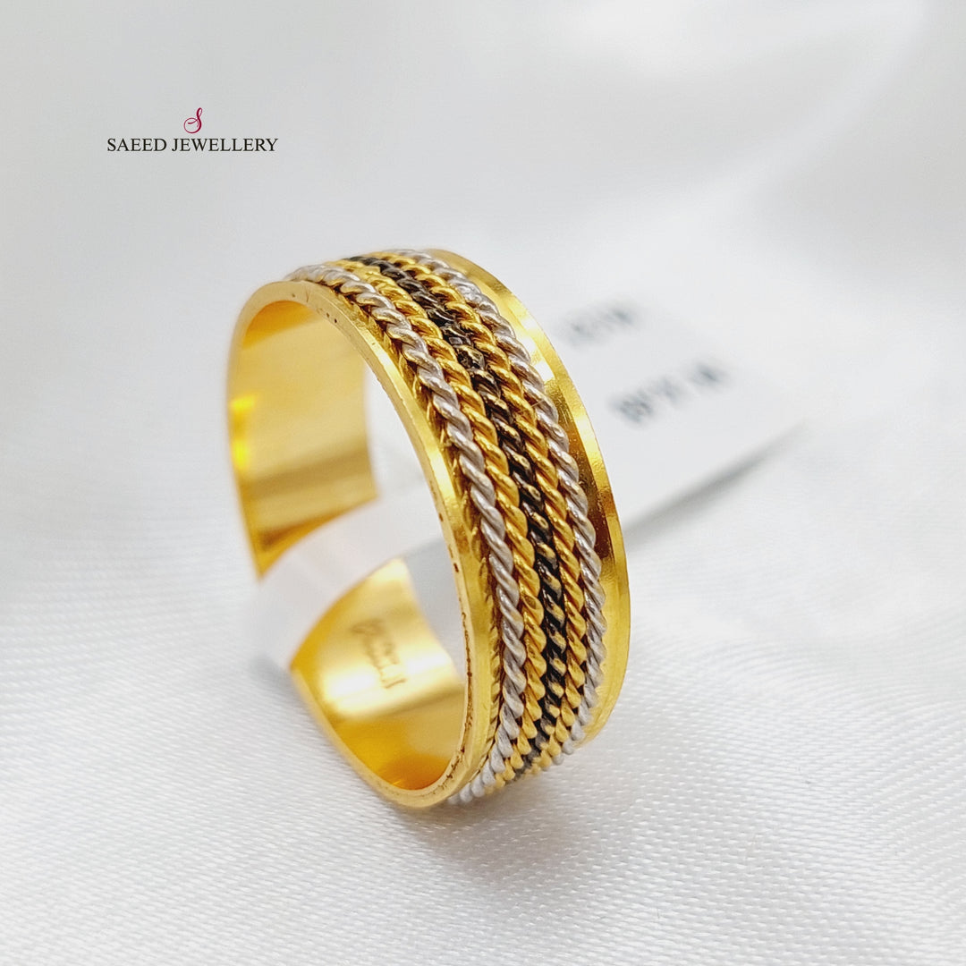 21K Colored CNC  Wedding Ring Made of 21K Yellow Gold by Saeed Jewelry-22860