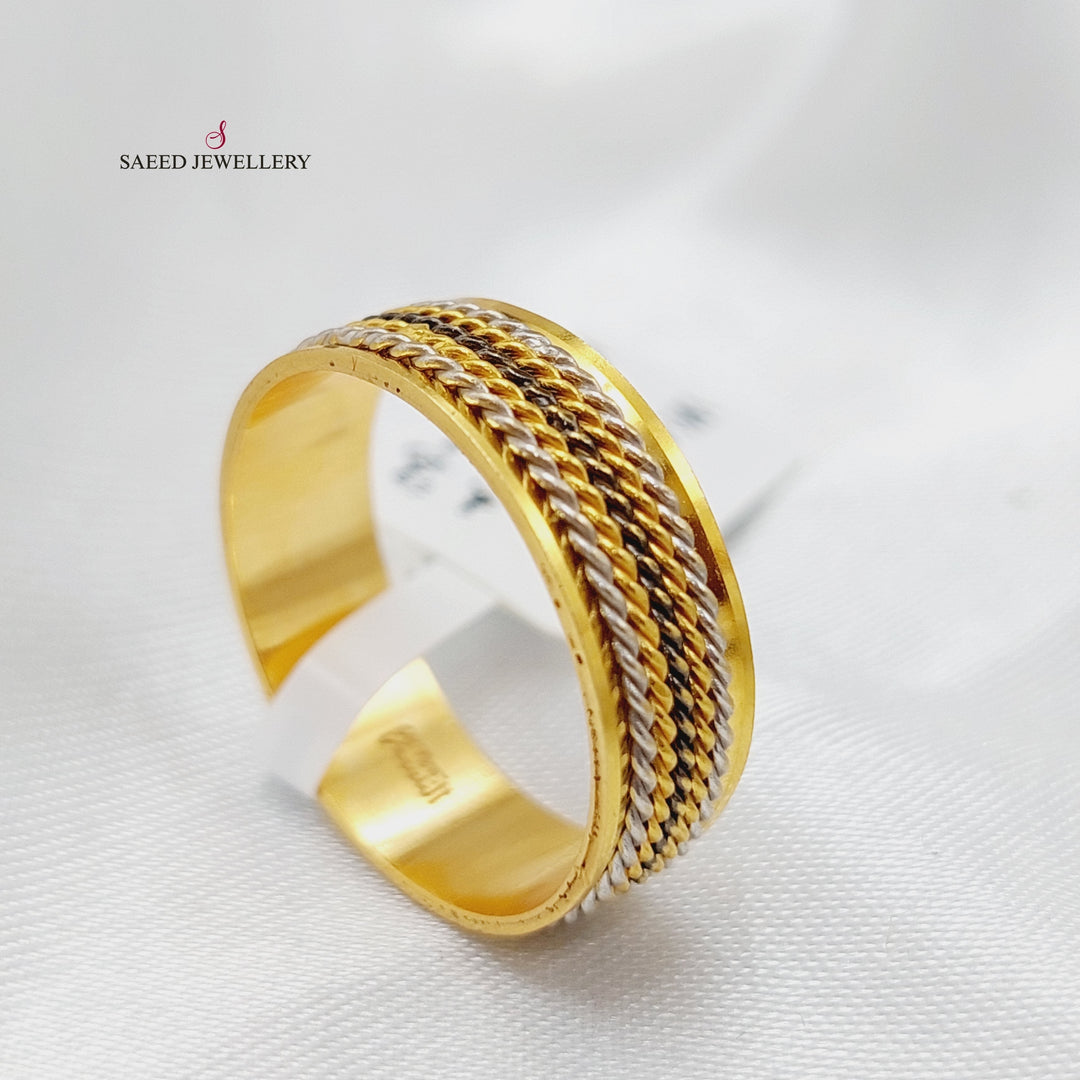 21K Colored CNC  Wedding Ring Made of 21K Yellow Gold by Saeed Jewelry-22860