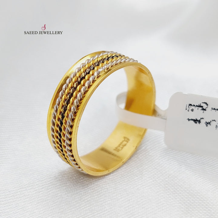 21K Colored CNC  Wedding Ring Made of 21K Yellow Gold by Saeed Jewelry-22860