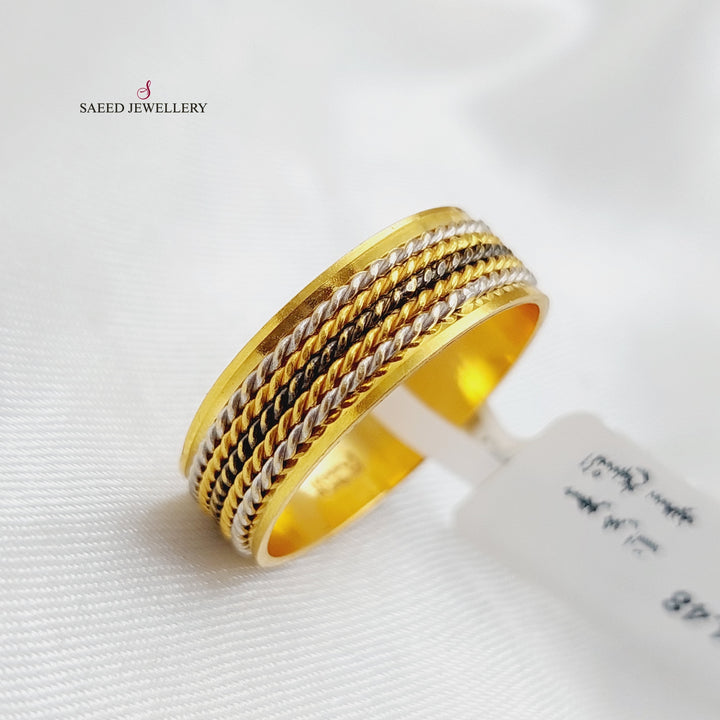 21K Colored CNC  Wedding Ring Made of 21K Yellow Gold by Saeed Jewelry-22860