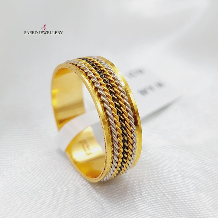 21K Colored CNC  Wedding Ring Made of 21K Yellow Gold by Saeed Jewelry-22861