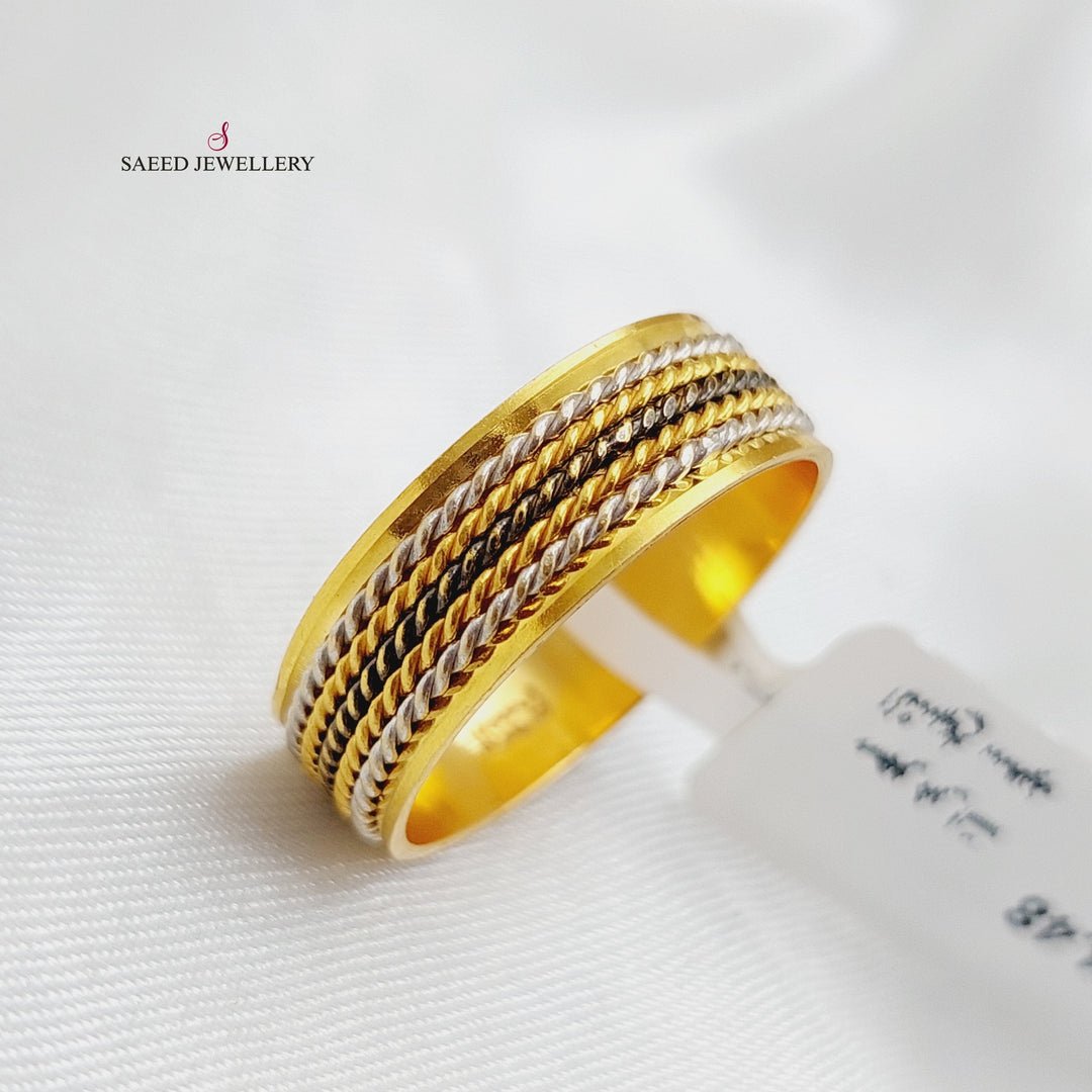 21K Colored CNC  Wedding Ring Made of 21K Yellow Gold by Saeed Jewelry-22861