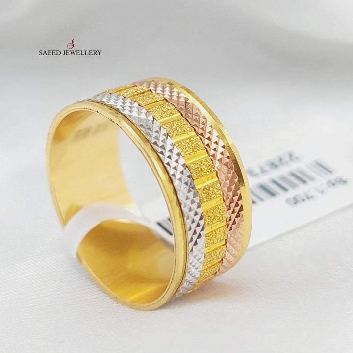 21K Colored CNC  Wedding Ring Made of 21K Yellow Gold by Saeed Jewelry-22872