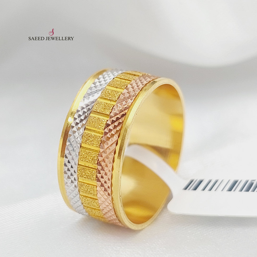 21K Colored CNC  Wedding Ring Made of 21K Yellow Gold by Saeed Jewelry-22872