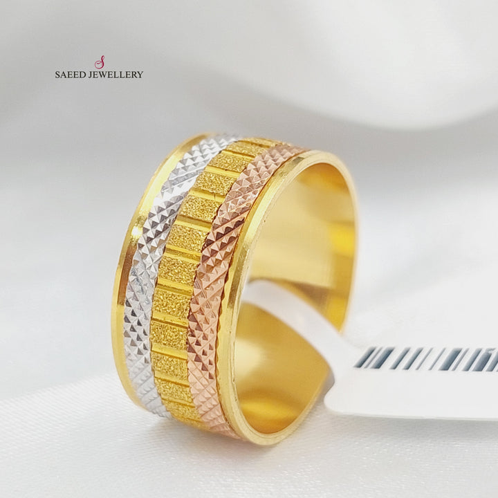 21K Colored CNC  Wedding Ring Made of 21K Yellow Gold by Saeed Jewelry-22874