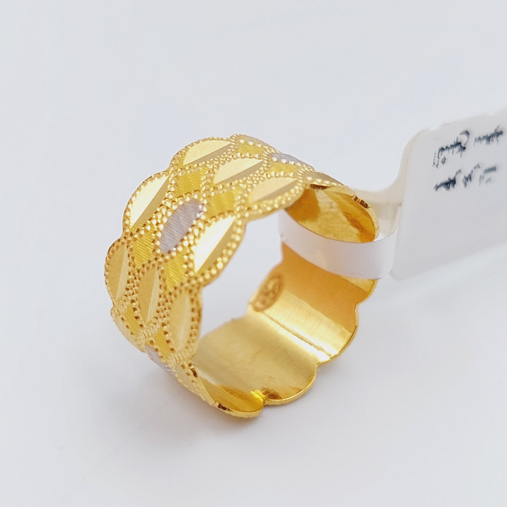 21K Colored CNC  Wedding Ring Made of 21K Yellow Gold by Saeed Jewelry-24955