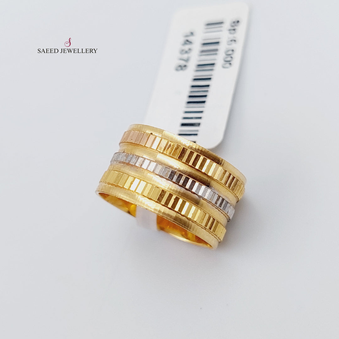 21K Colored Wedding Ring Made of 21K Yellow Gold by Saeed Jewelry-14378