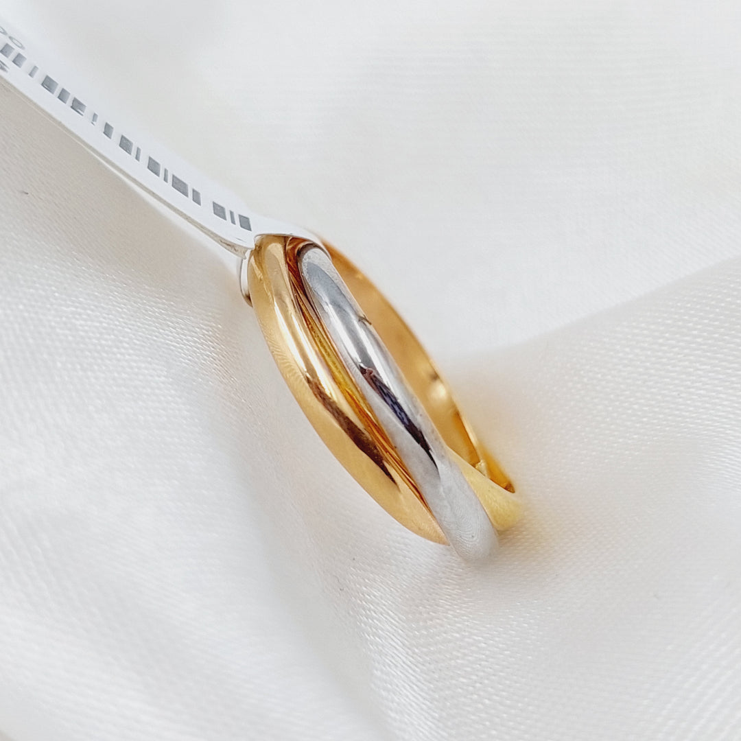 21K Colored Wedding Ring Made of 21K Yellow Gold by Saeed Jewelry-ذبله-ثلاثة-اللوان-مميزه