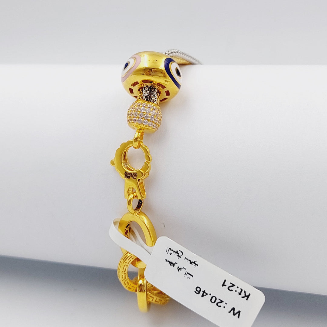 21K Colorful Bracelet Made of 21K Yellow Gold by Saeed Jewelry-26451