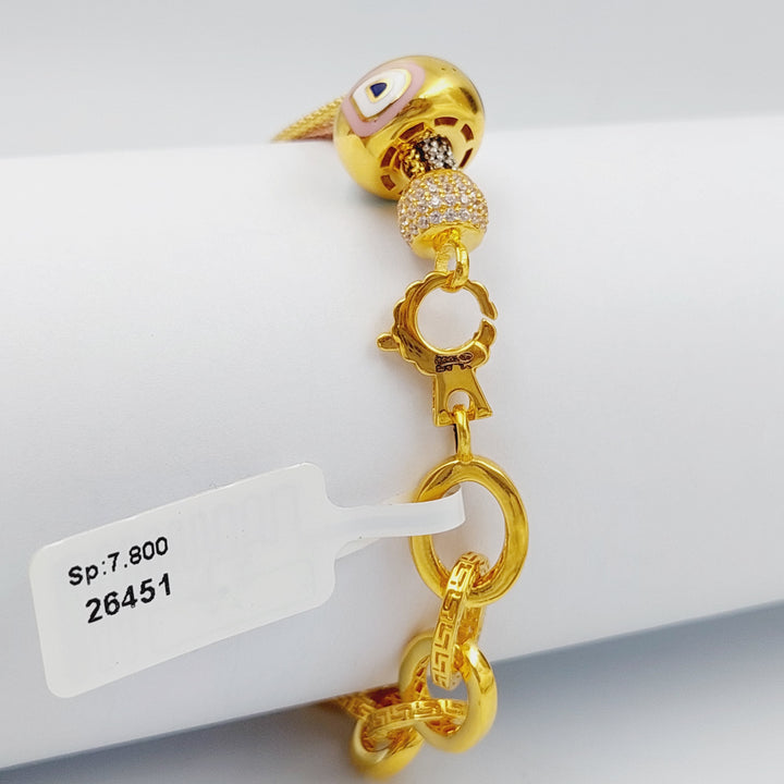 21K Colorful Bracelet Made of 21K Yellow Gold by Saeed Jewelry-26451