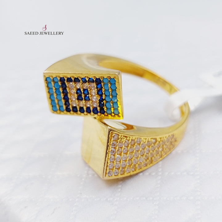 21K Gold Colorful Fancy Ring by Saeed Jewelry - Image 4