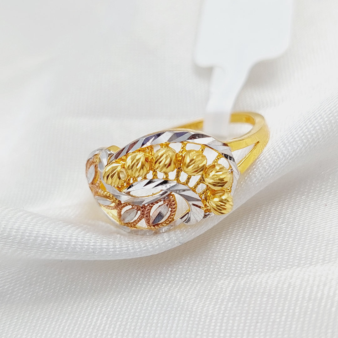 21K Colorful Fancy Ring Made of 21K Yellow Gold by Saeed Jewelry-24690