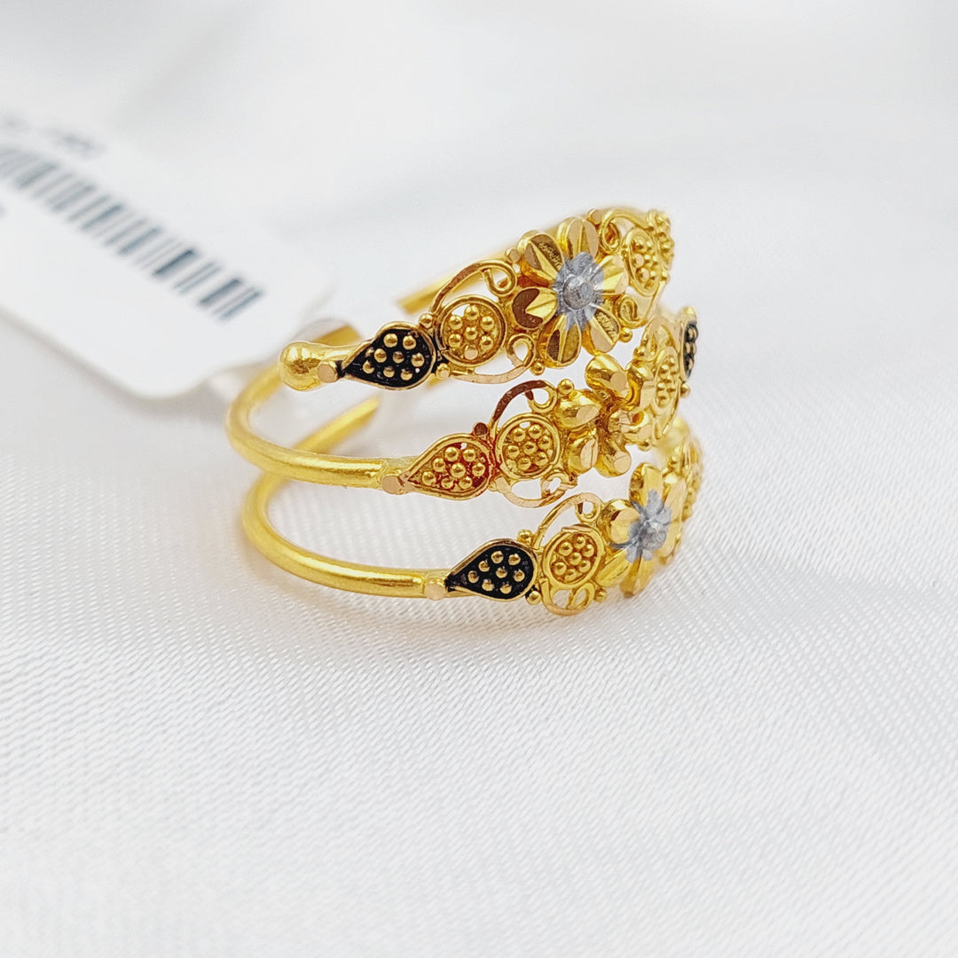 21K Gold Colorful Indian Ring by Saeed Jewelry - Image 4