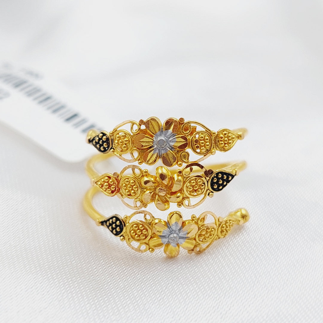 21K Gold Colorful Indian Ring by Saeed Jewelry - Image 1