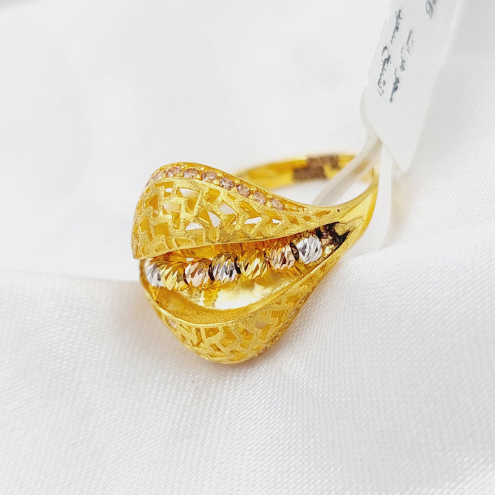 21K Gold Colorful Kuwaiti Ring by Saeed Jewelry - Image 1