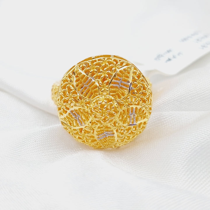 21K Colorful Kuwaiti Ring Made of 21K Yellow Gold by Saeed Jewelry-26722
