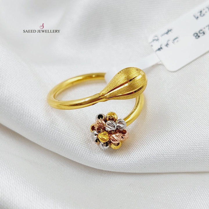 21K Colorful Turkish Ring Made of 21K Yellow Gold by Saeed Jewelry-25857