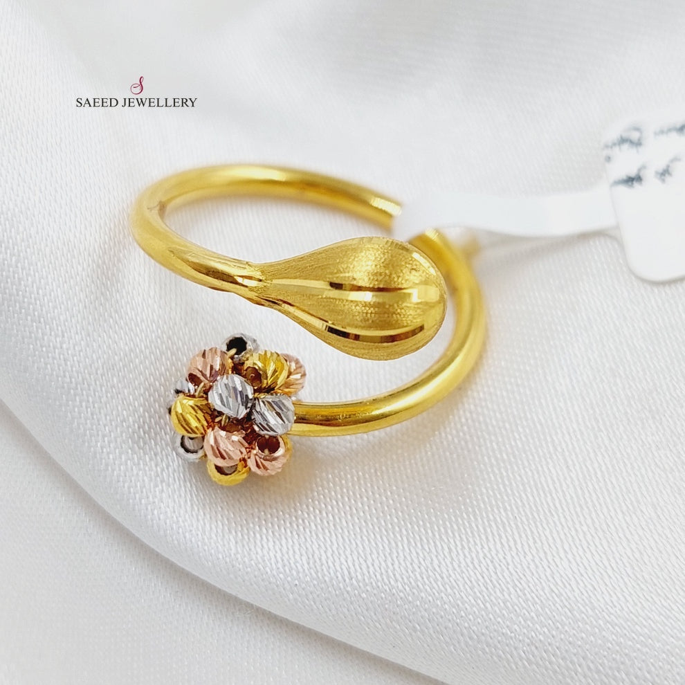 21K Colorful Turkish Ring Made of 21K Yellow Gold by Saeed Jewelry-25857