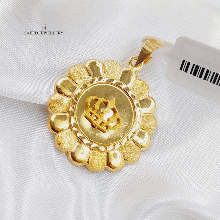 21K Crown Pendant Made of 21K Yellow Gold by Saeed Jewelry-20773
