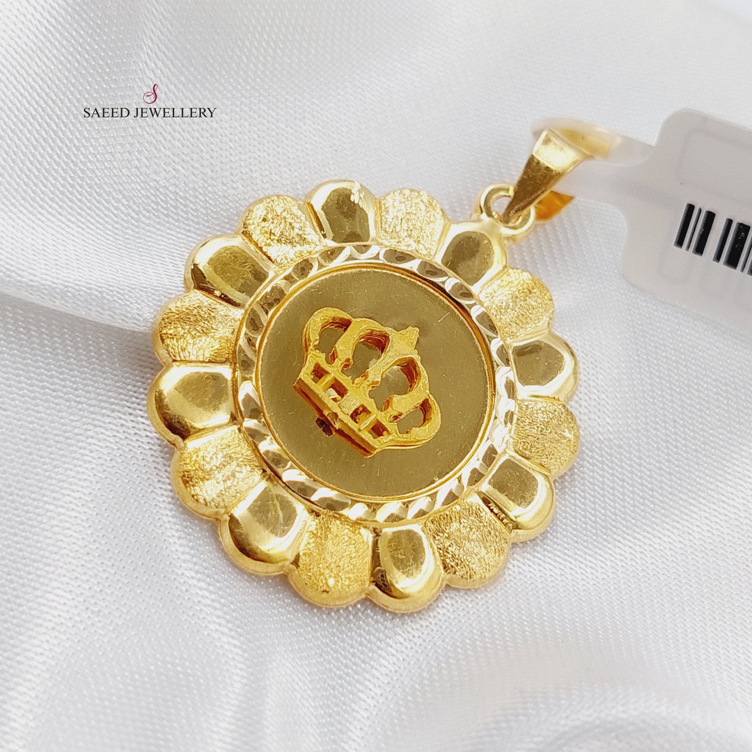 21K Crown Pendant Made of 21K Yellow Gold by Saeed Jewelry-20773