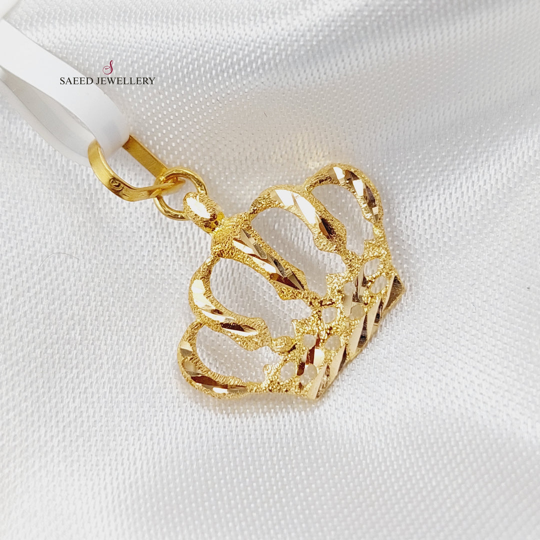21K Crown Pendant Made of 21K Yellow Gold by Saeed Jewelry-تعليقه-التاج