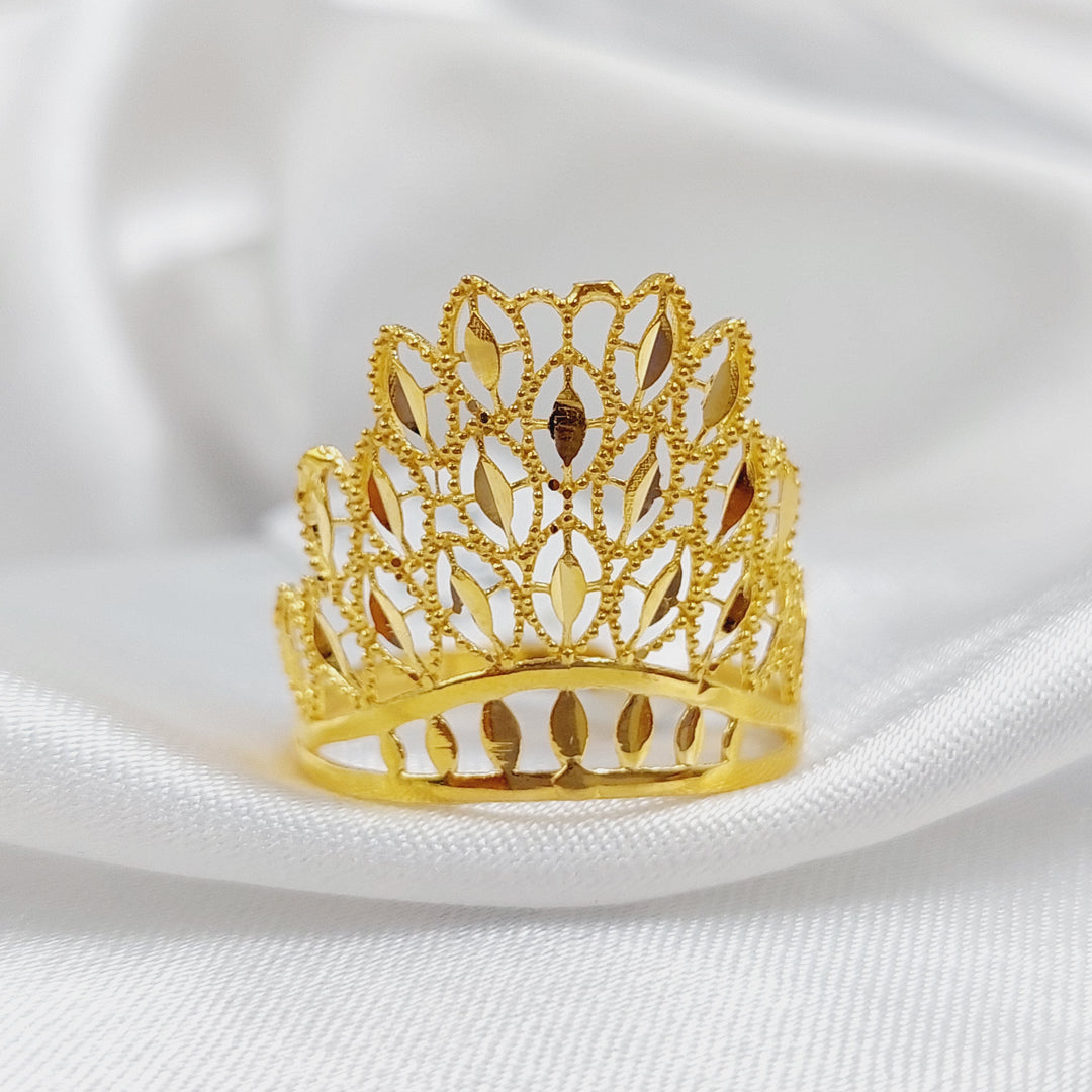 21K Crown Ring Made of 21K Yellow Gold by Saeed Jewelry-26513