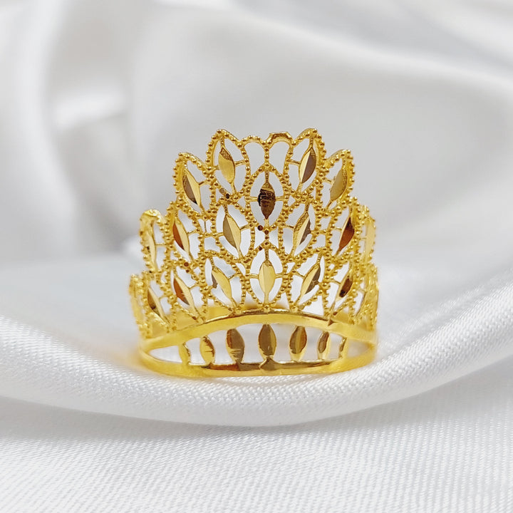 21K Crown Ring Made of 21K Yellow Gold by Saeed Jewelry-26513