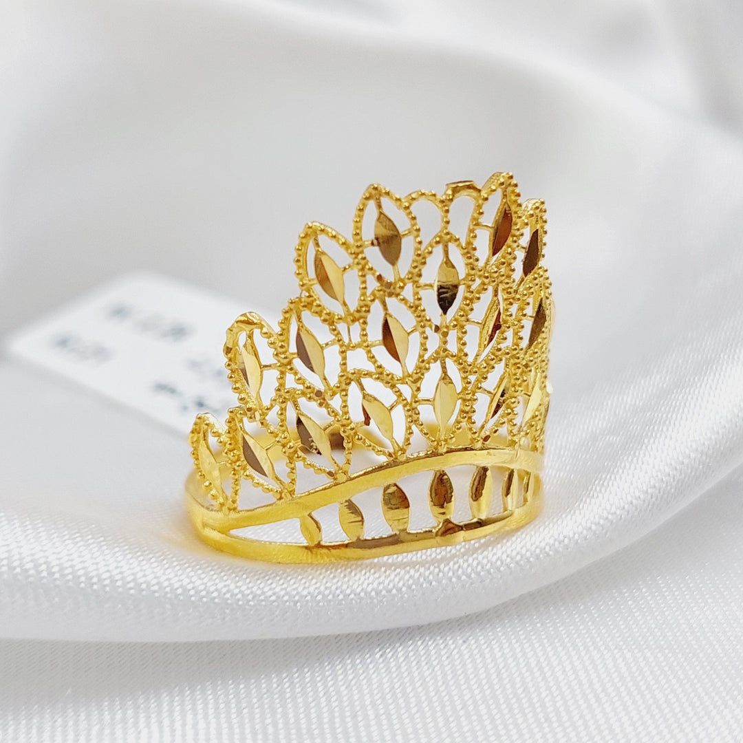 21K Crown Ring Made of 21K Yellow Gold by Saeed Jewelry-26513