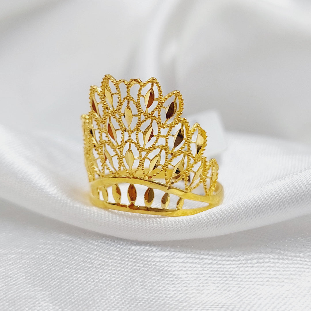 21K Crown Ring Made of 21K Yellow Gold by Saeed Jewelry-26513