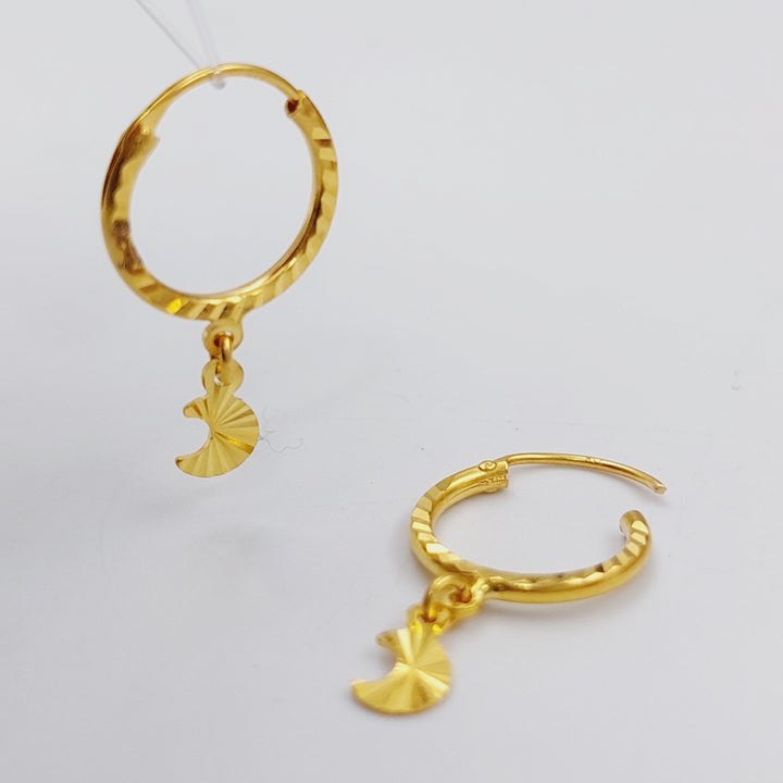 21K Earrings Hilal Made of 21K Yellow Gold by Saeed Jewelry-25457