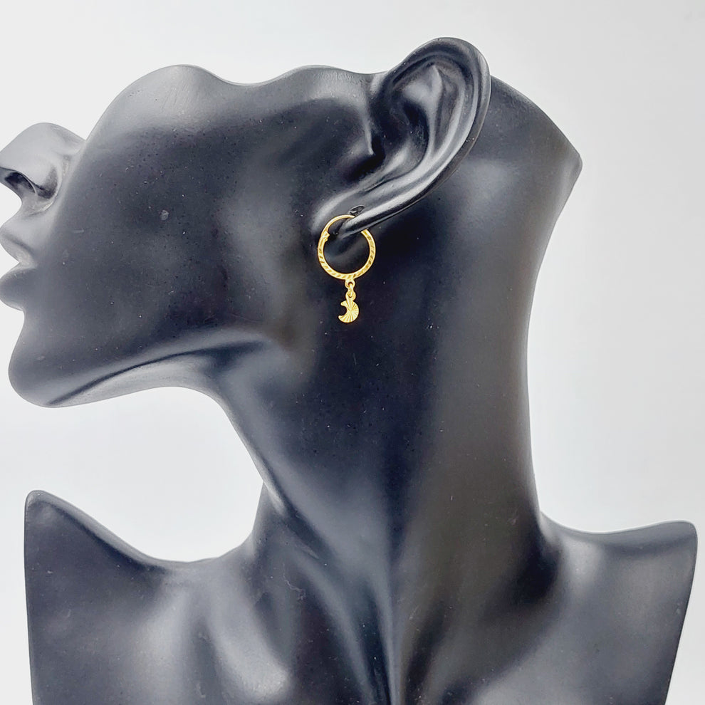 21K Earrings Hilal Made of 21K Yellow Gold by Saeed Jewelry-25695