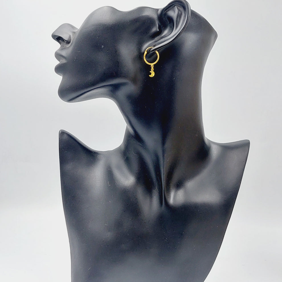 21K Earrings Hilal Made of 21K Yellow Gold by Saeed Jewelry-25695