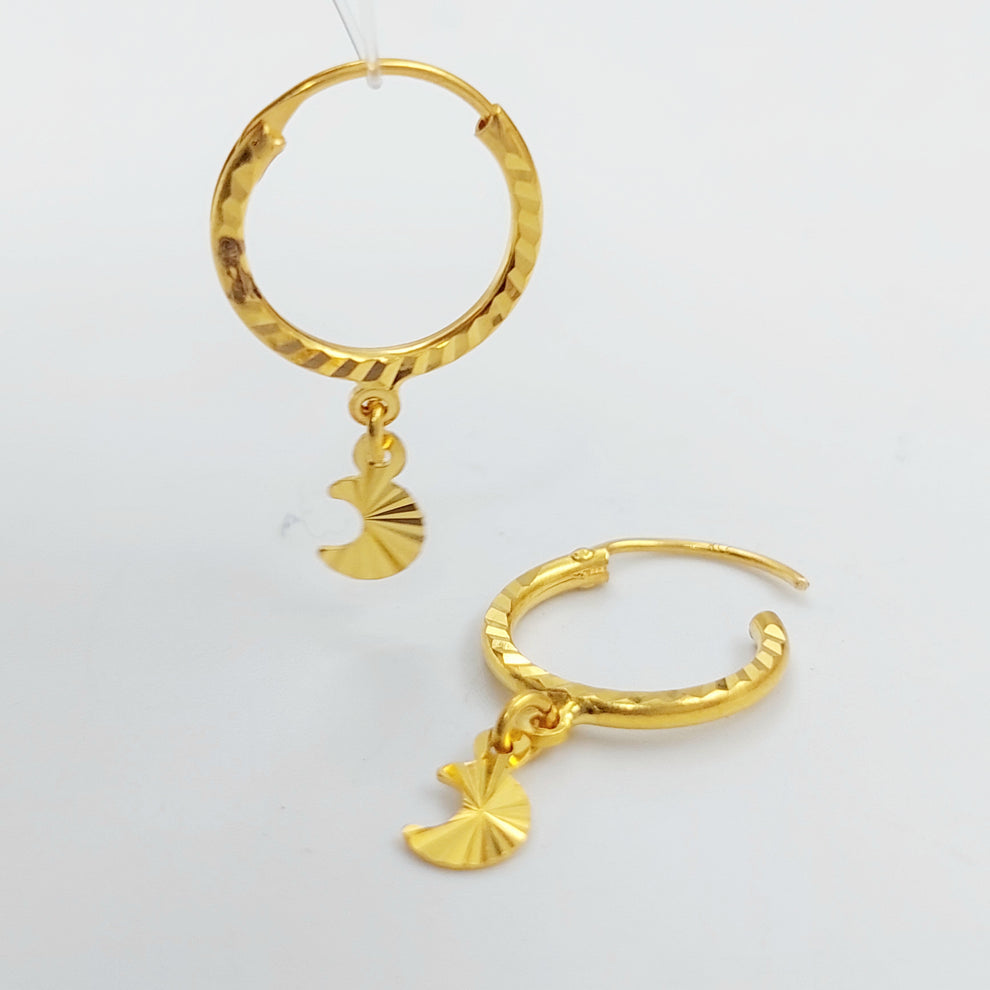 21K Earrings Hilal Made of 21K Yellow Gold by Saeed Jewelry-25695