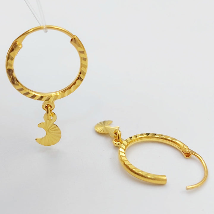 21K Earrings Hilal Made of 21K Yellow Gold by Saeed Jewelry-25695