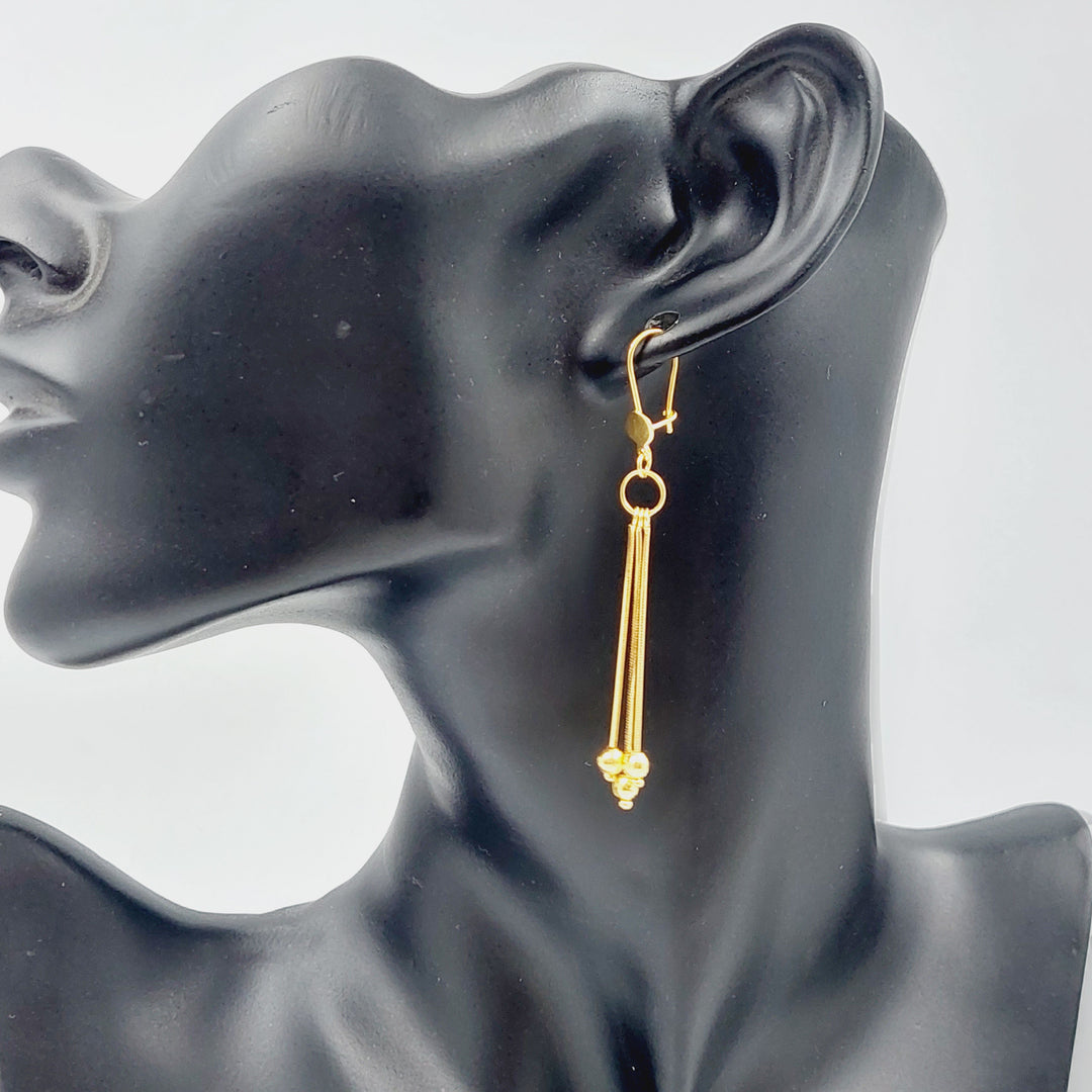 21K Earrings Vansi Made of 21K Yellow Gold by Saeed Jewelry-25593