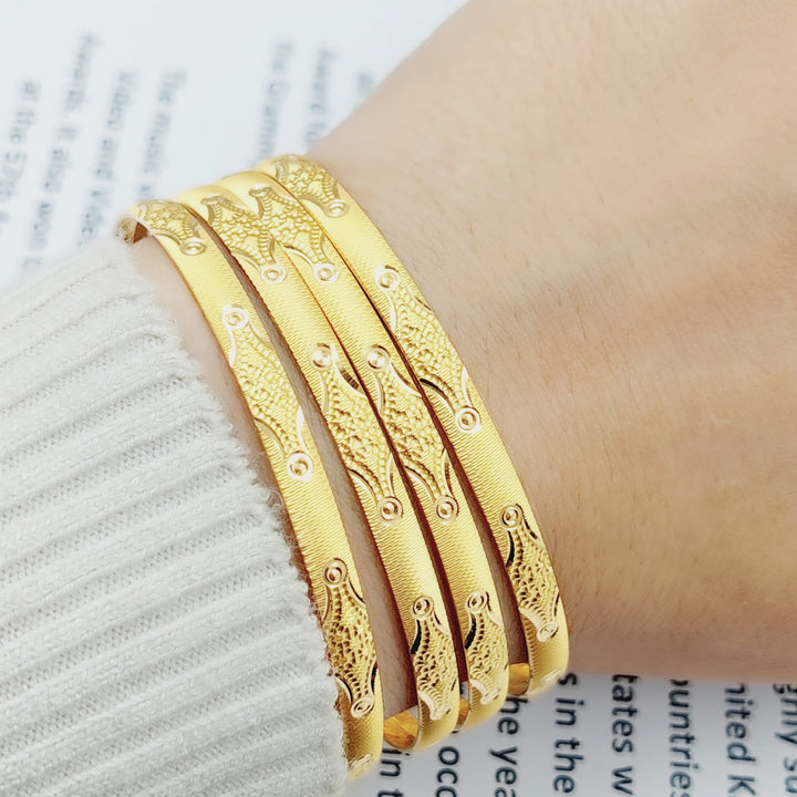 21K Emirati Bangle Made of 21K Yellow Gold by Saeed Jewelry-22914