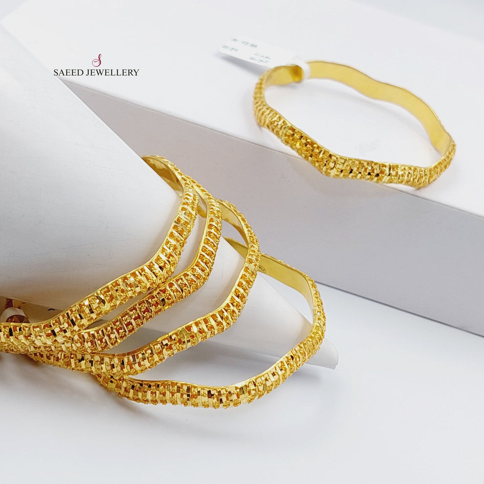 21K Emirati Bangle Made of 21K Yellow Gold by Saeed Jewelry-25130