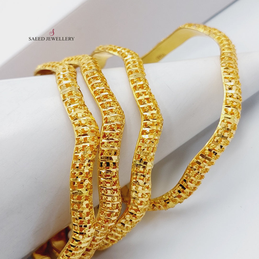 21K Emirati Bangle Made of 21K Yellow Gold by Saeed Jewelry-25130