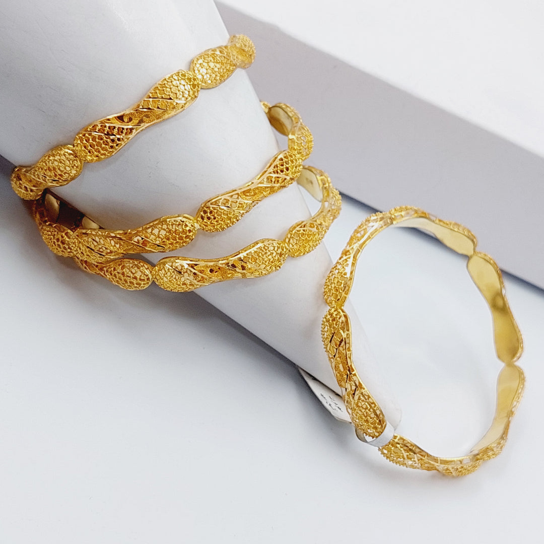 21K Emirati Bangle Made of 21K Yellow Gold by Saeed Jewelry-سحبة-خليجي-معرش