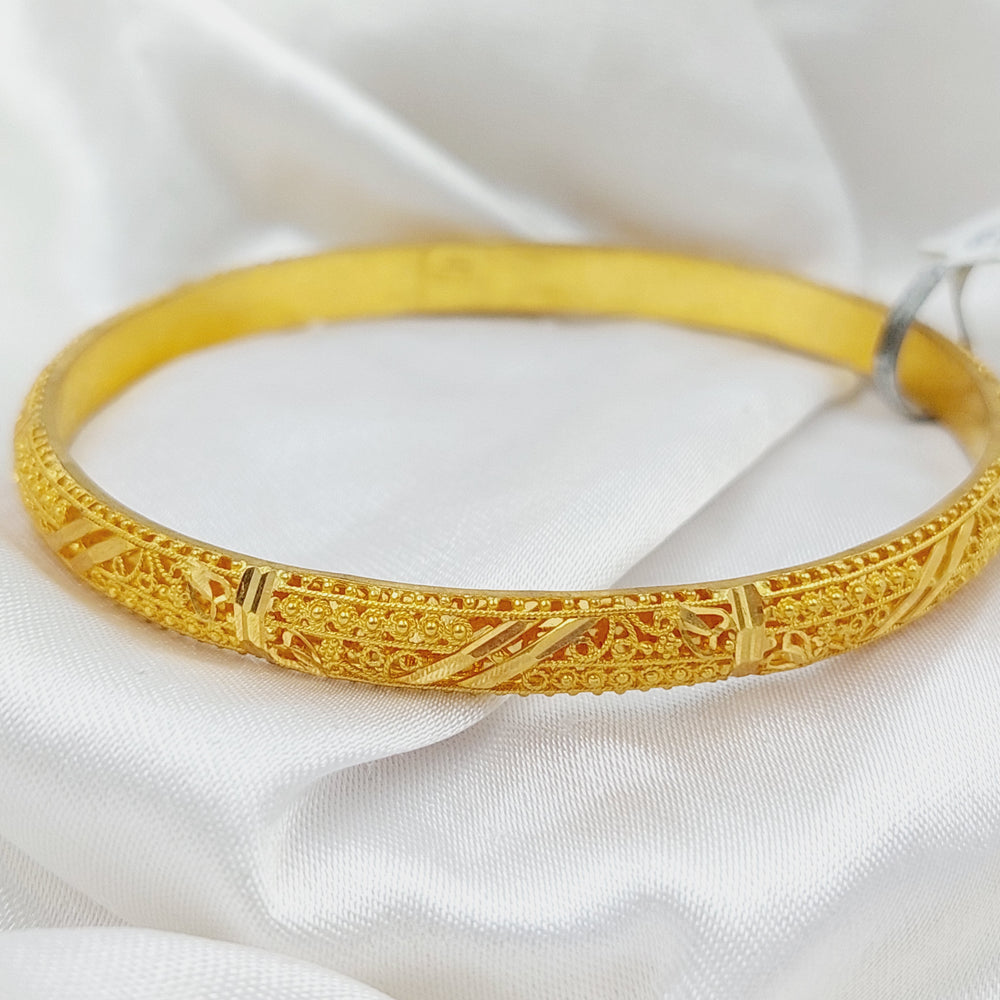 21K Emirati Fancy Bangle Made of 21K Yellow Gold by Saeed Jewelry-سحبة-خليجي-اكسترا-1