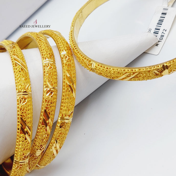 21K Emirati Fancy Bangle Made of 21K Yellow Gold by Saeed Jewelry-سحبة-خليجي-اكسترا-1