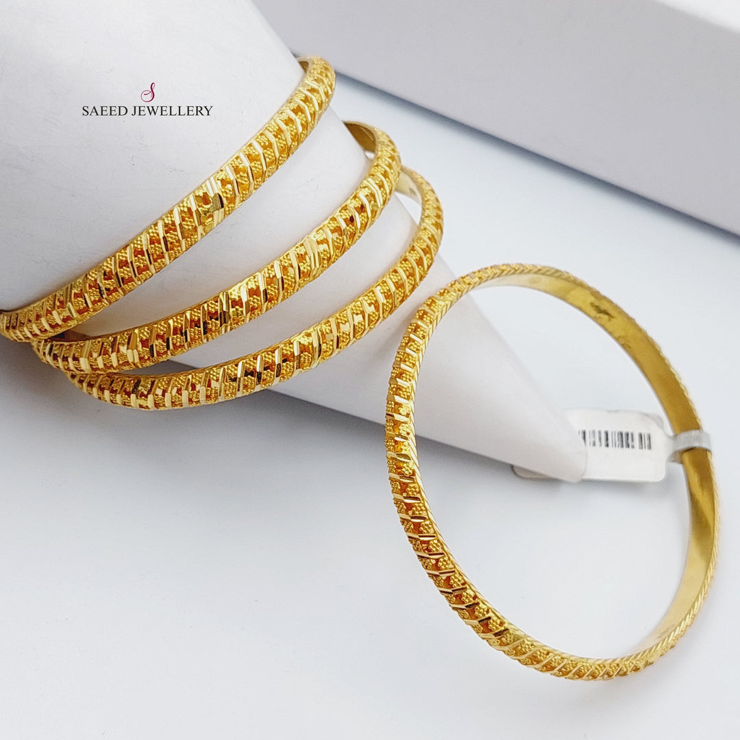 21K Emirati Fancy Bangle Made of 21K Yellow Gold by Saeed Jewelry-سحبة-خليجي-اكسترا