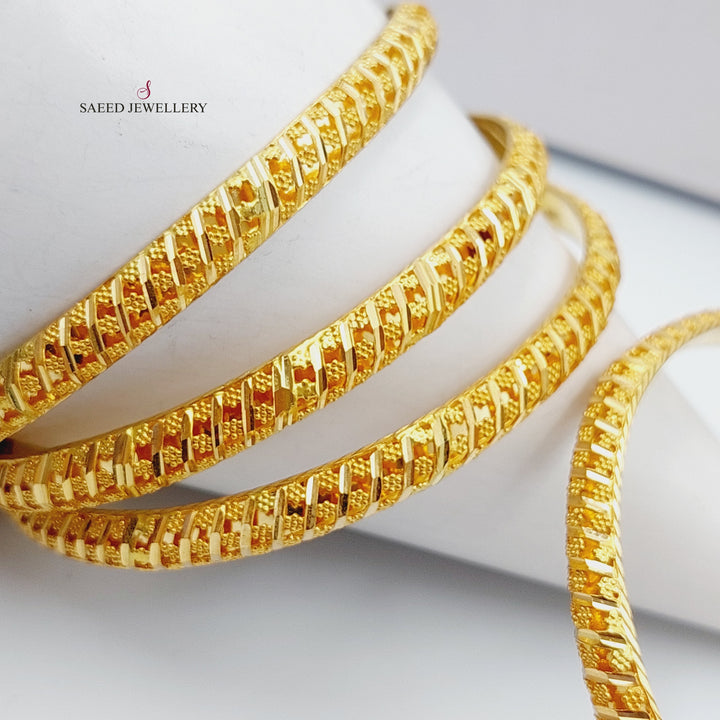 21K Emirati Fancy Bangle Made of 21K Yellow Gold by Saeed Jewelry-سحبة-خليجي-اكسترا