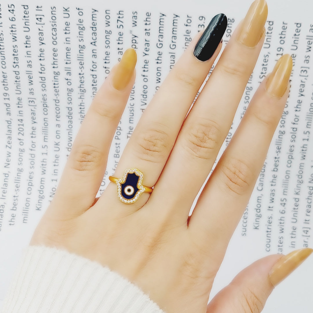 21K Gold Enamel Hand Ring by Saeed Jewelry - Image 7